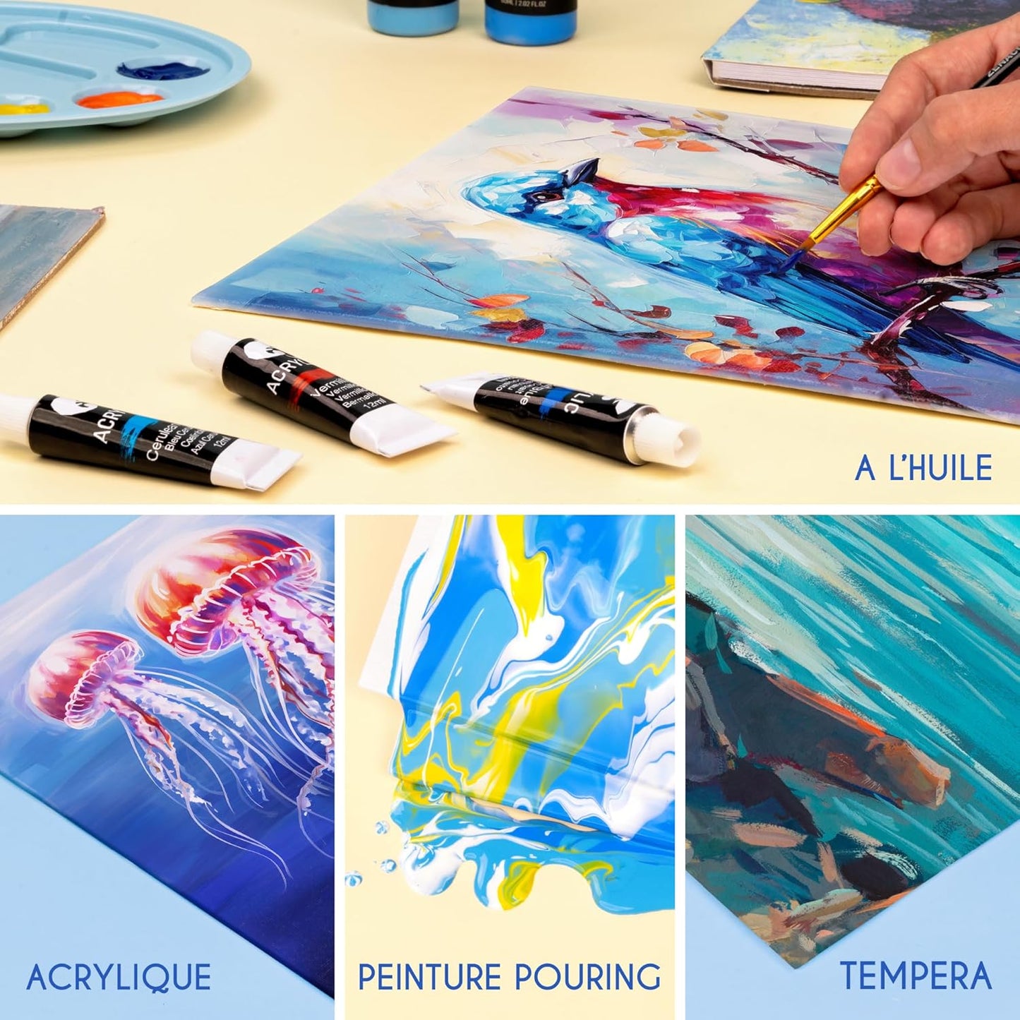 Set mit 28 Leinwandtafeln (verschiedene Größen)