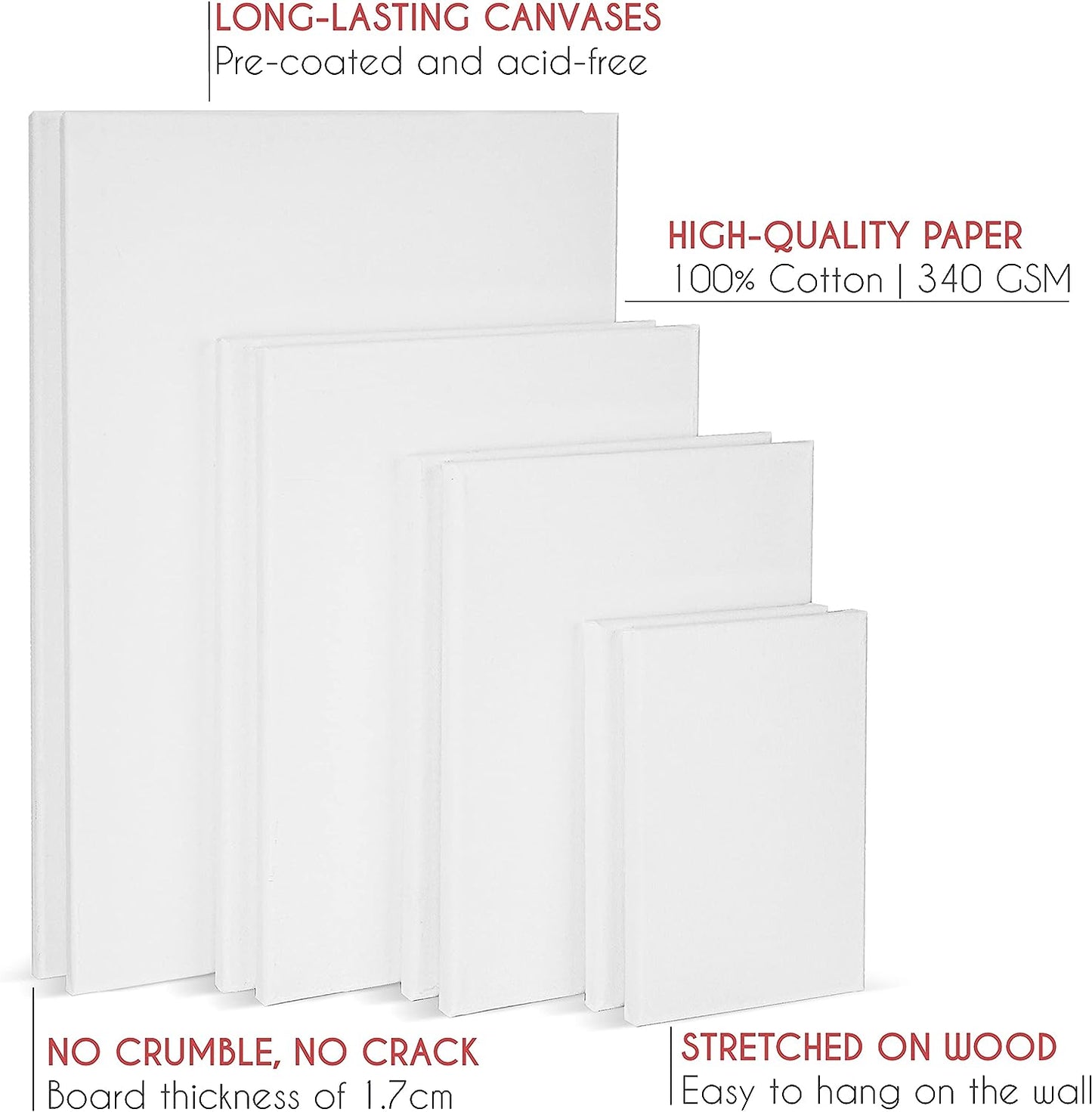 8 Canvases to Paint with Multi-size Frame