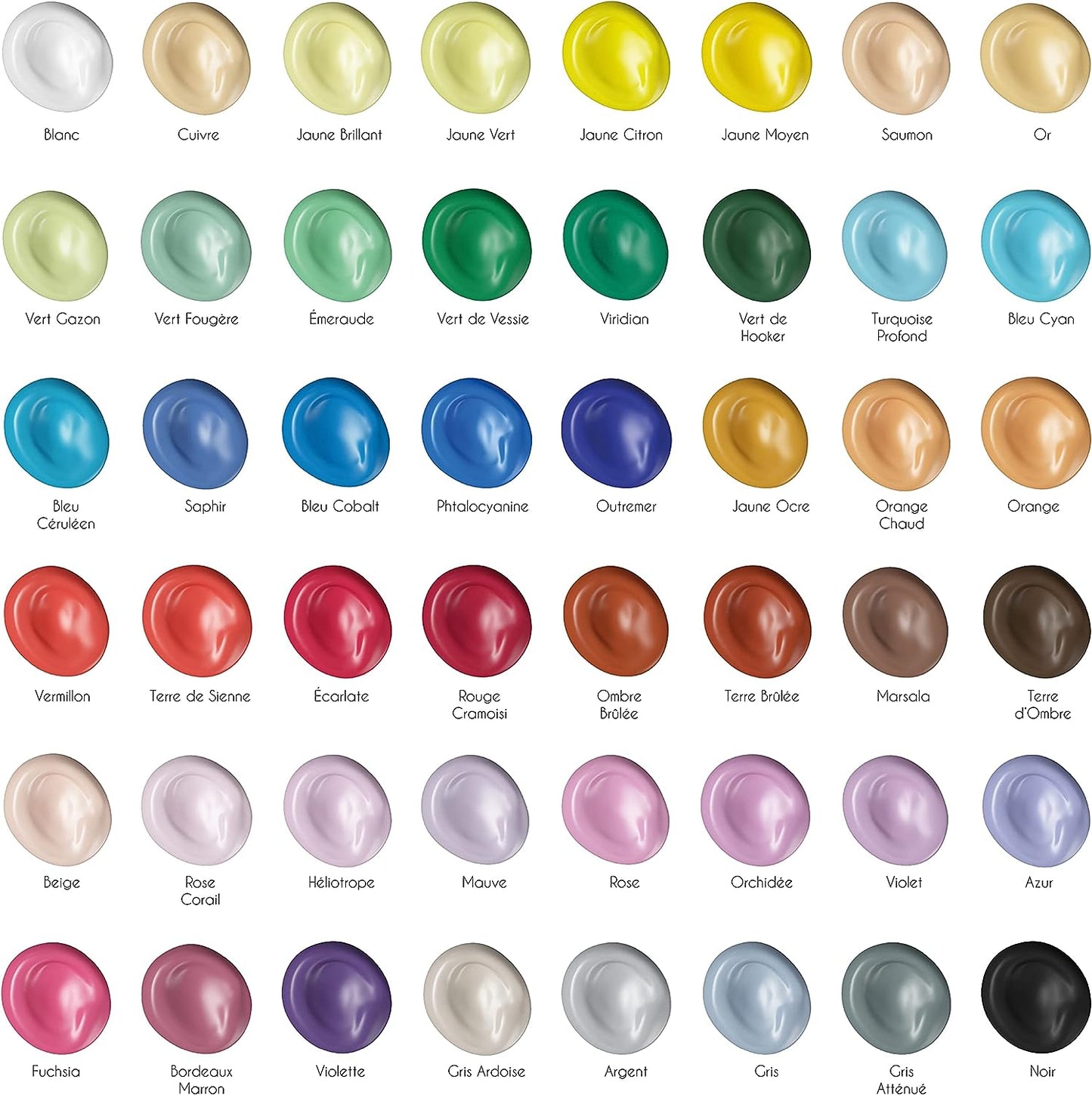 48 Tubes of Acrylic Paints (12ml)