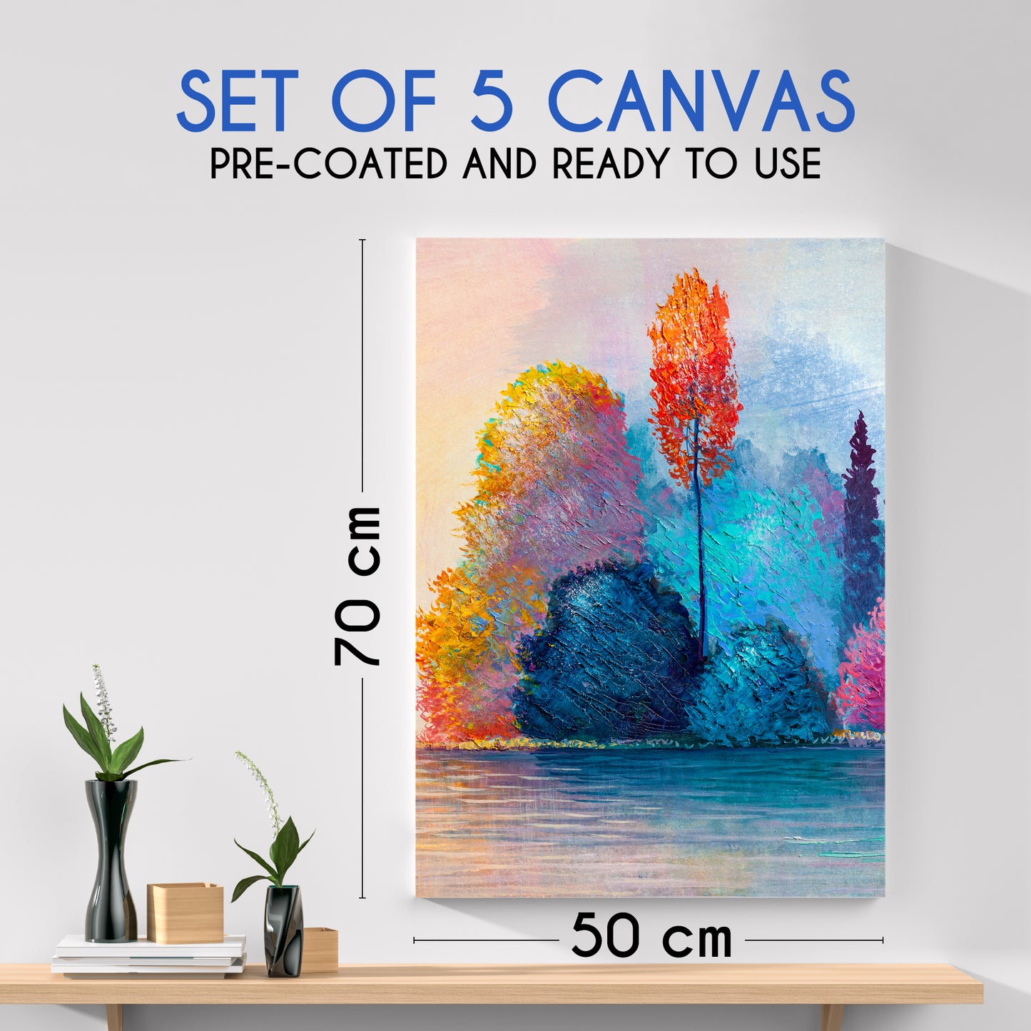 5 lienzos de pintura (20 x 20 cm)