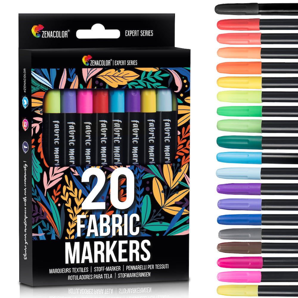 Mosaiz Fabric Markers Set of 26 colors, Fabric Pens Comoros