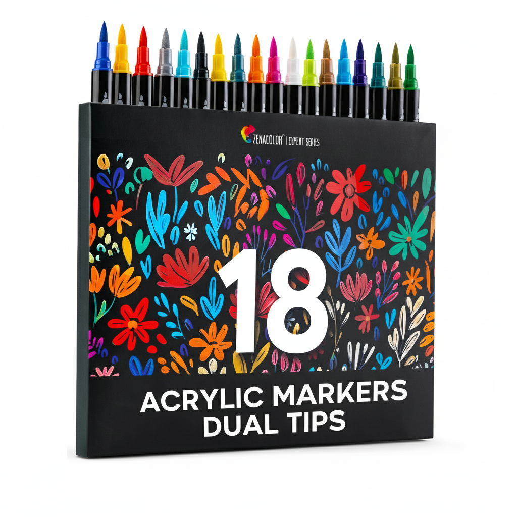 18 marcadores acrílicos