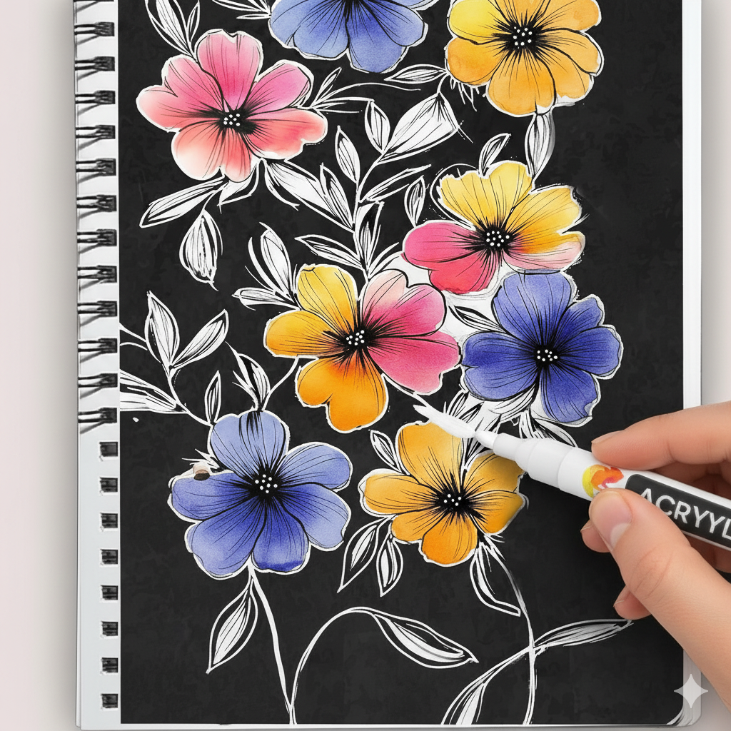 5 rotuladores de pintura blanca