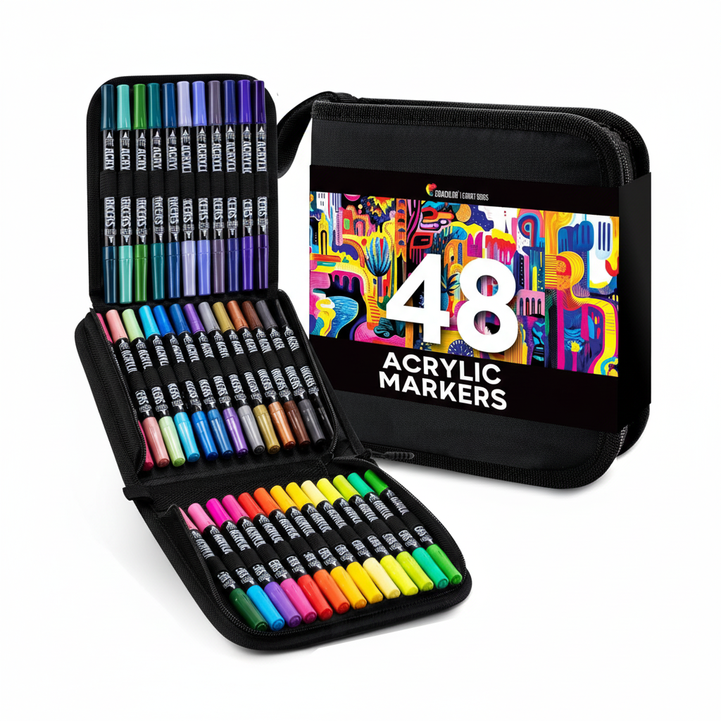 48 Acrylic Markers with Bag – Zenacolor