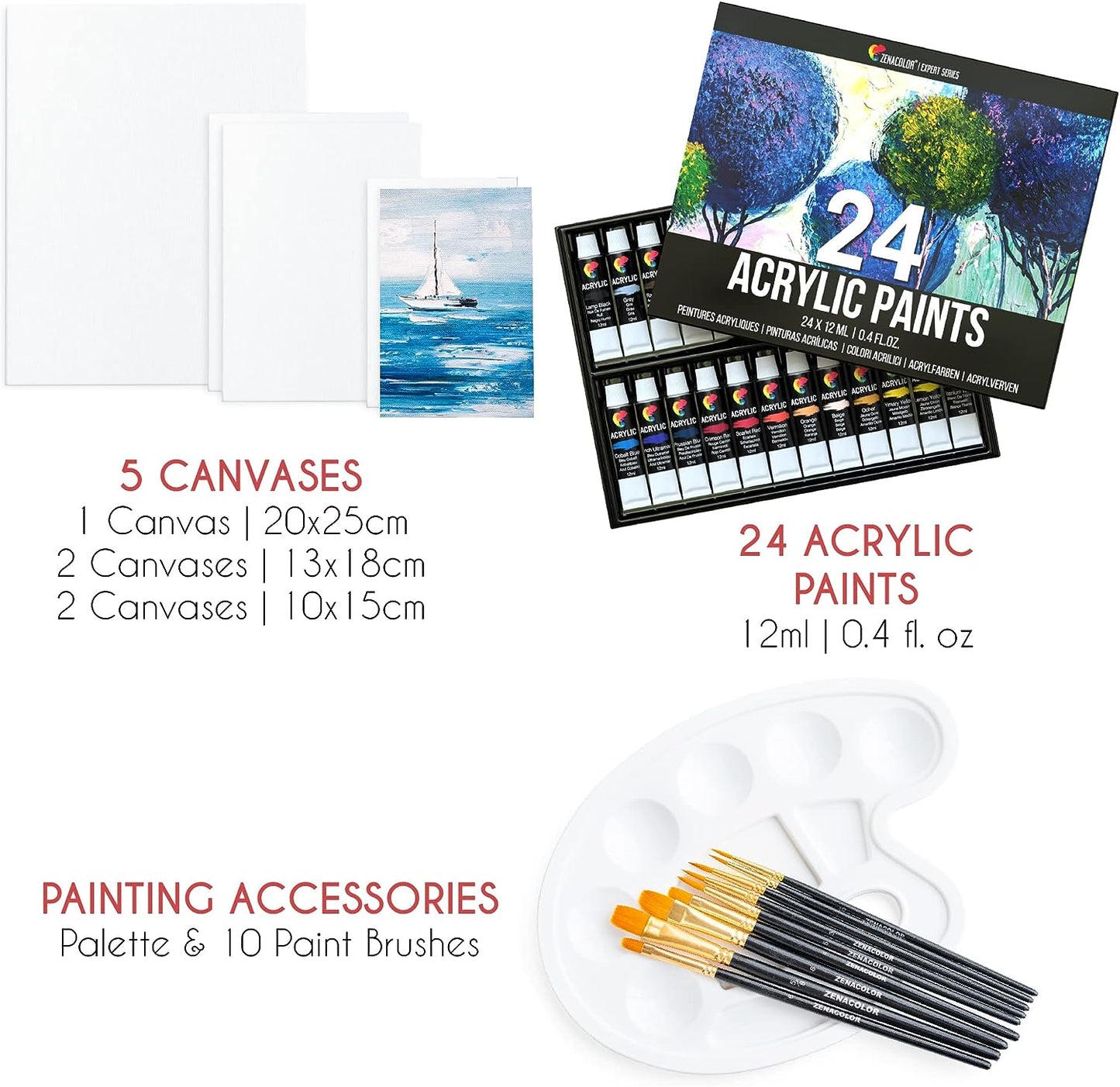 Acrylic Paint Kit 40 pieces (12ml)