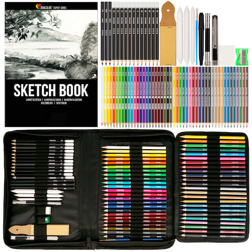 96 Pièces Crayon De Couleurs Professionnel Kit , Crayons Coloriage
