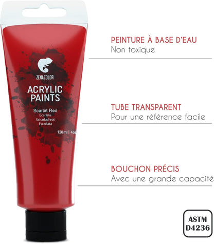 24 tubos de pintura acrílica (120 ml)