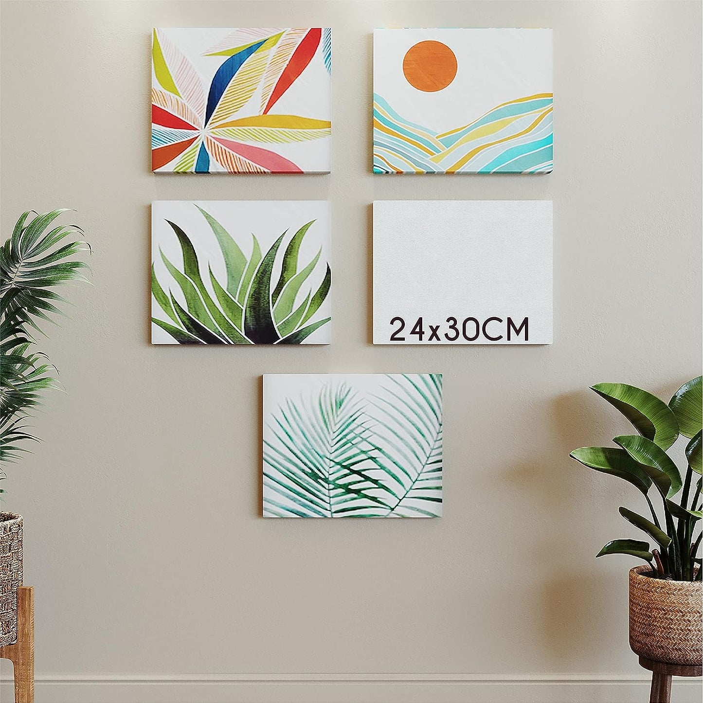 5 Canvases to Paint with frame 24 x 30 cm