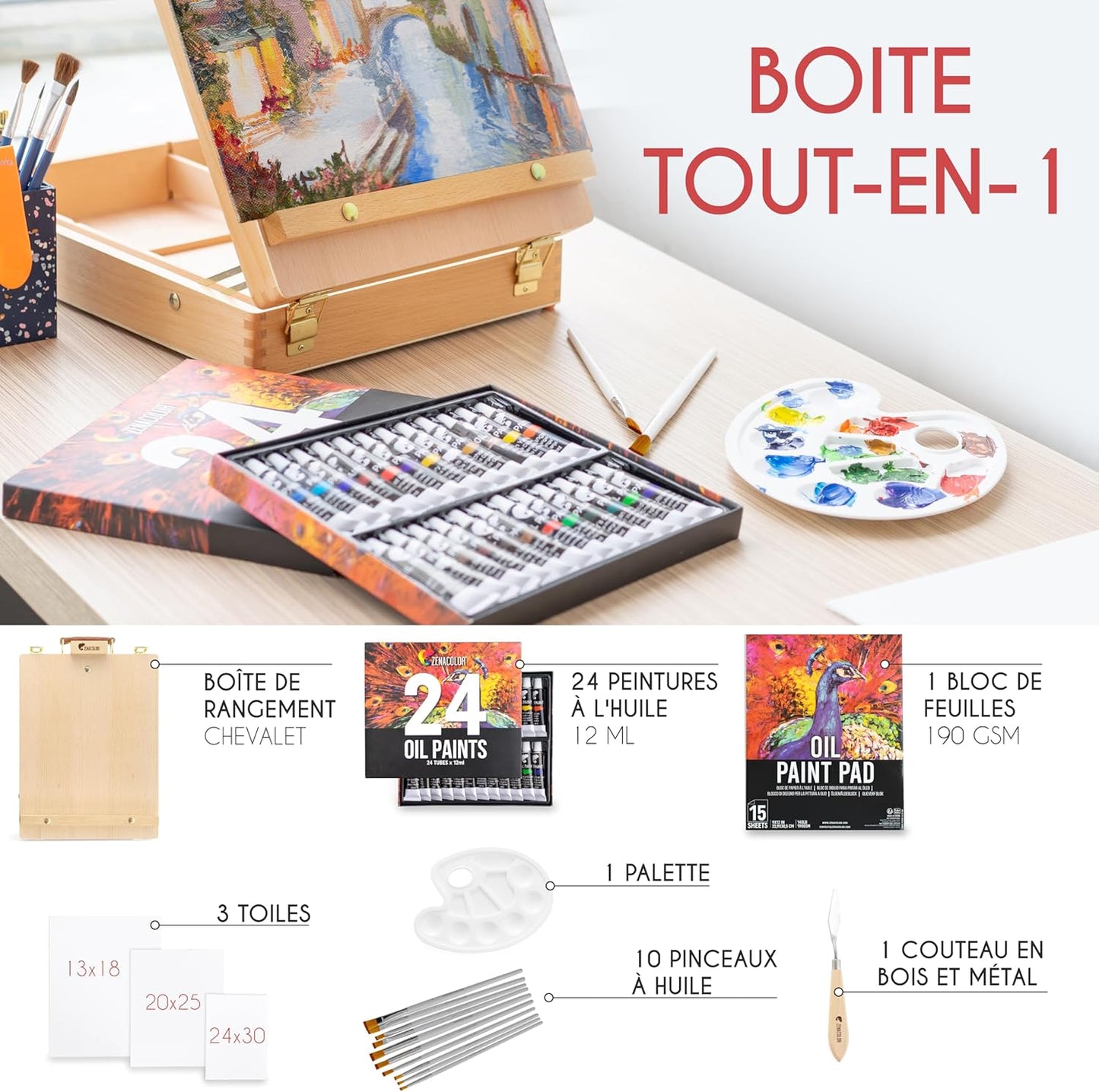 Oil Paint Easel Set