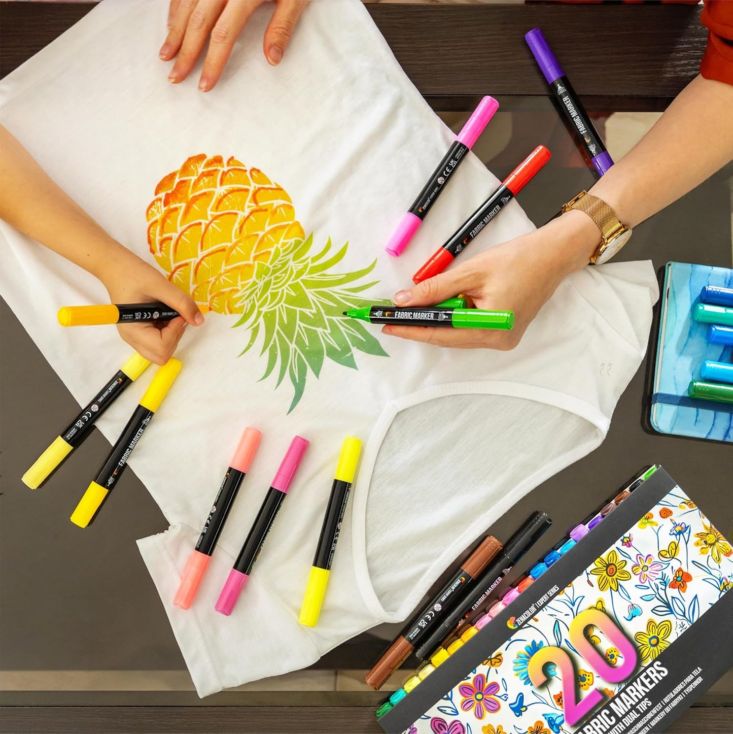 20 Fabric Markers Chisel