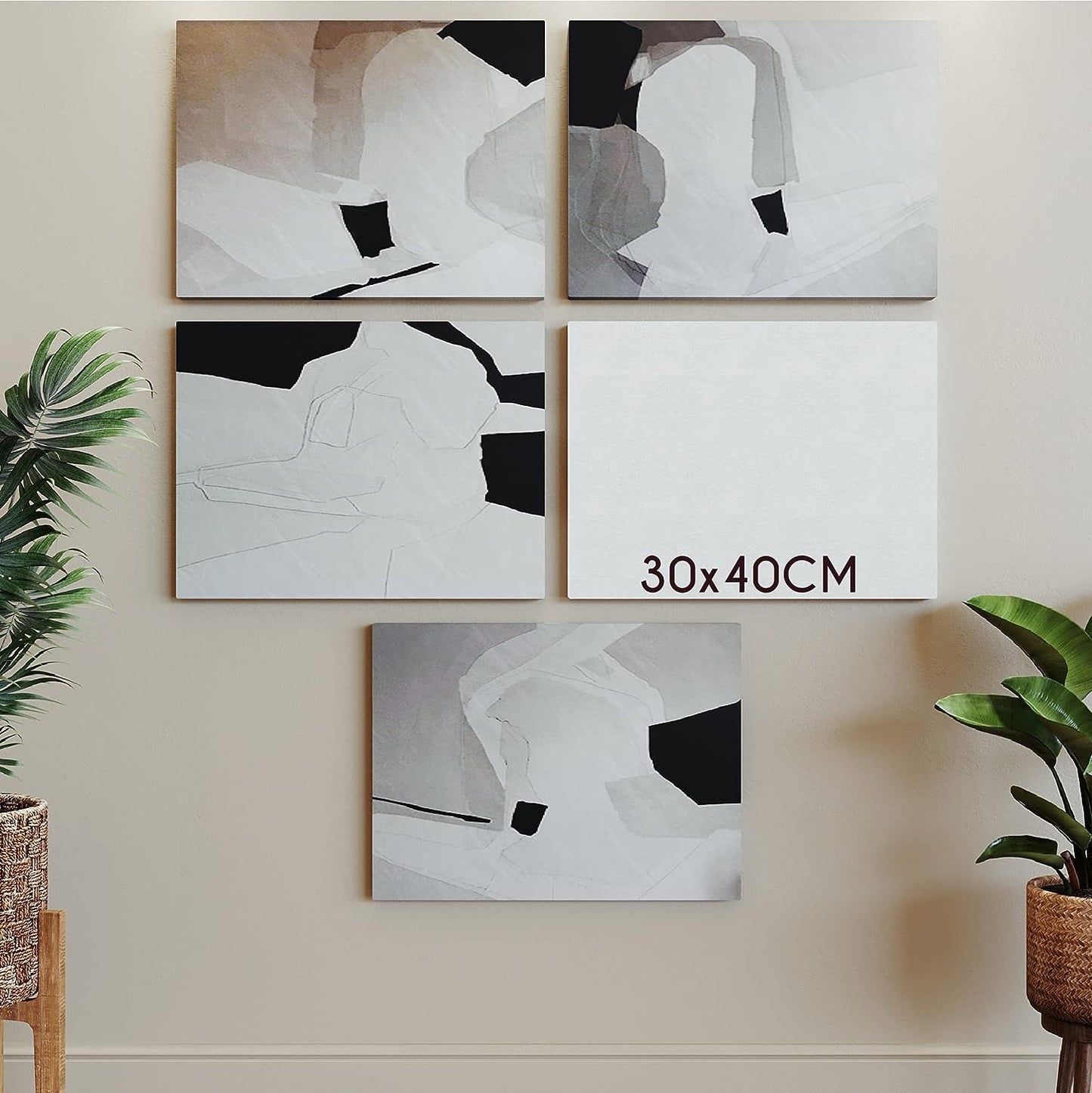 5 Toiles à Peindre avec cadre 30 x40 cm