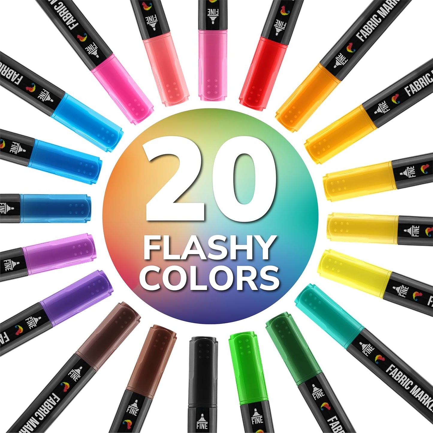 20 Fabric Markers Chisel