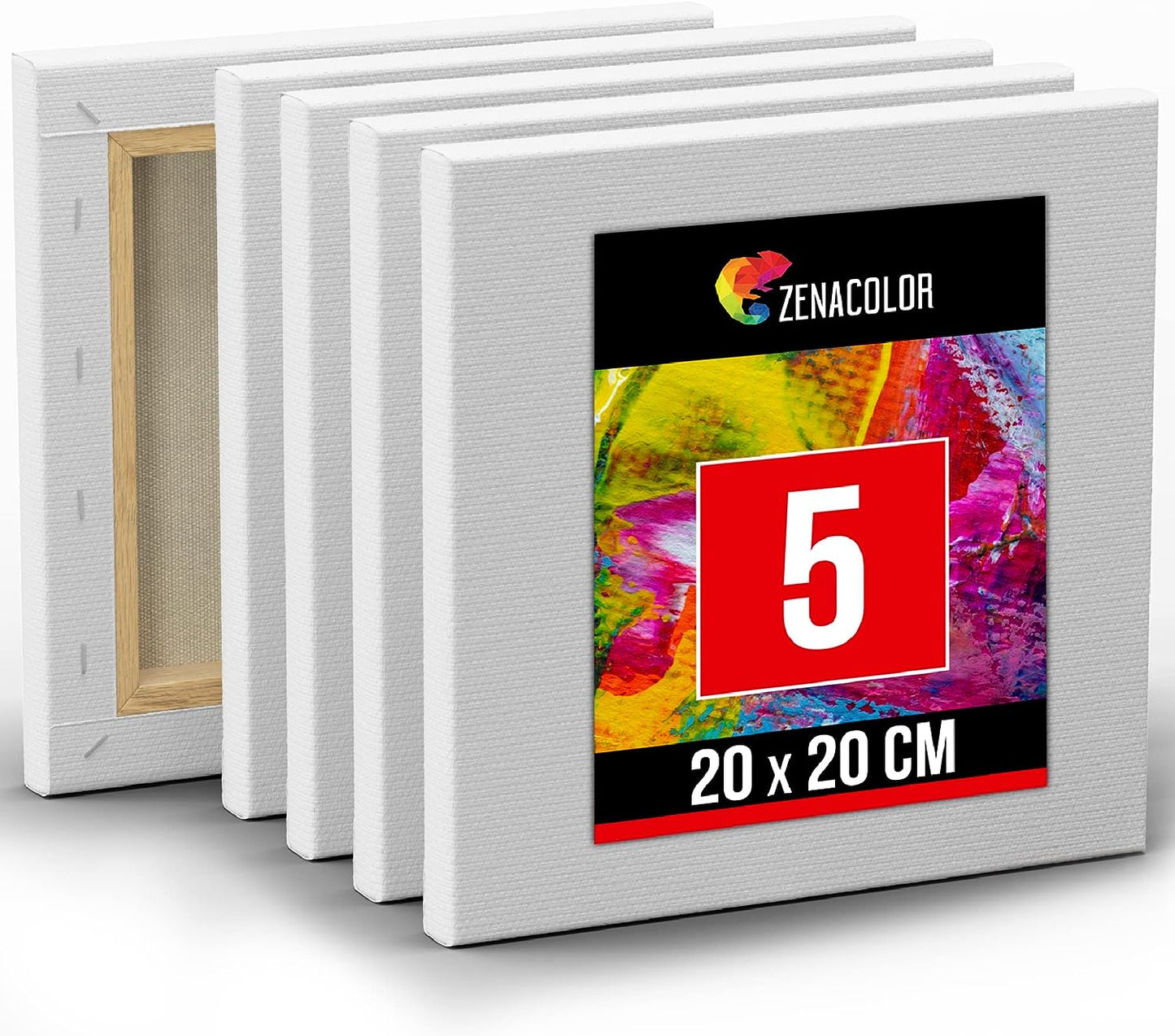 5 Canvases to Paint with frame 20 x 20 cm
