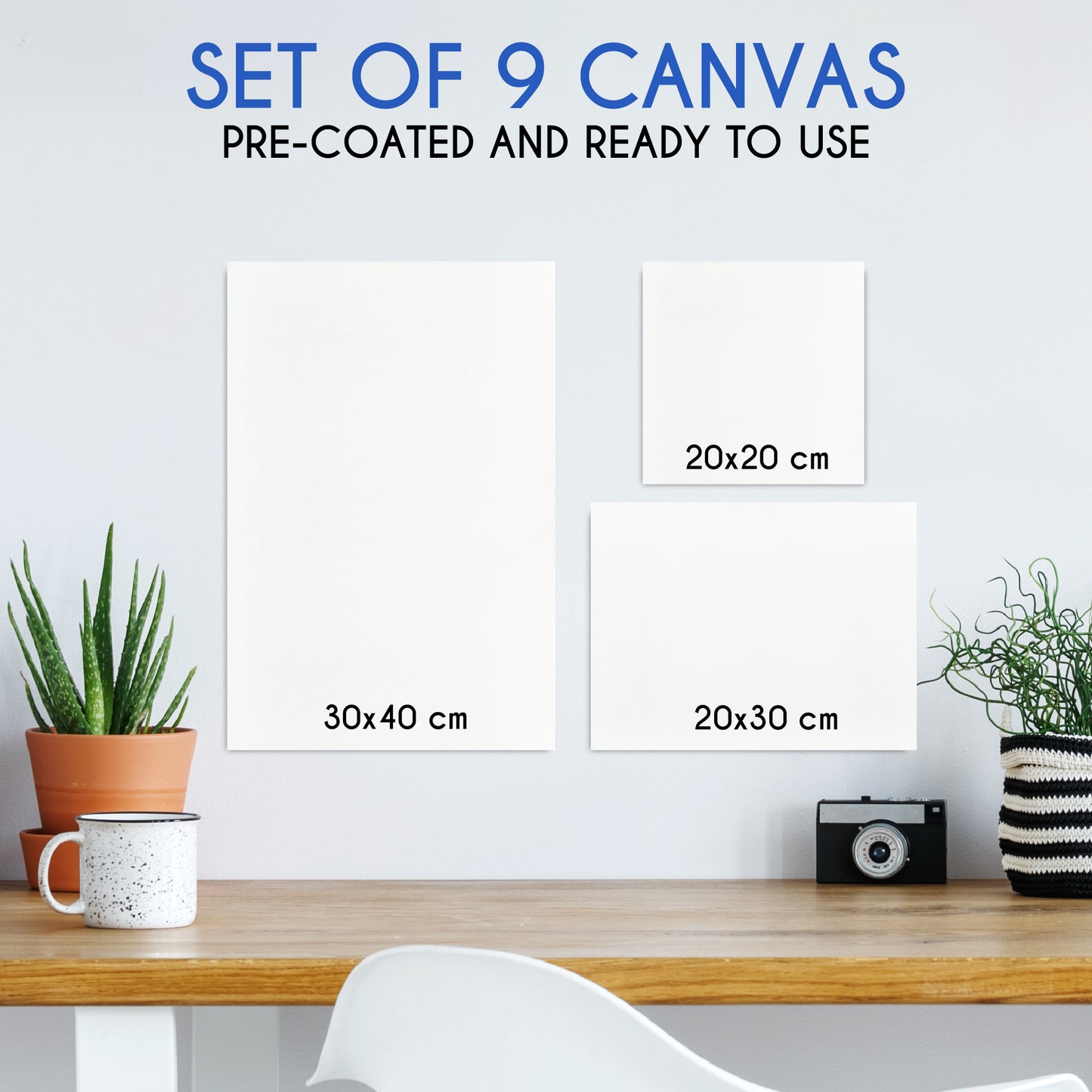 Set of 9 Canvas Board (Multi Sizes)