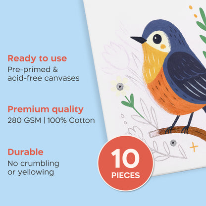 Set of 10 Canvas Board (20x20 cm)