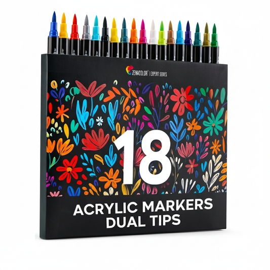 18 marcadores acrílicos 