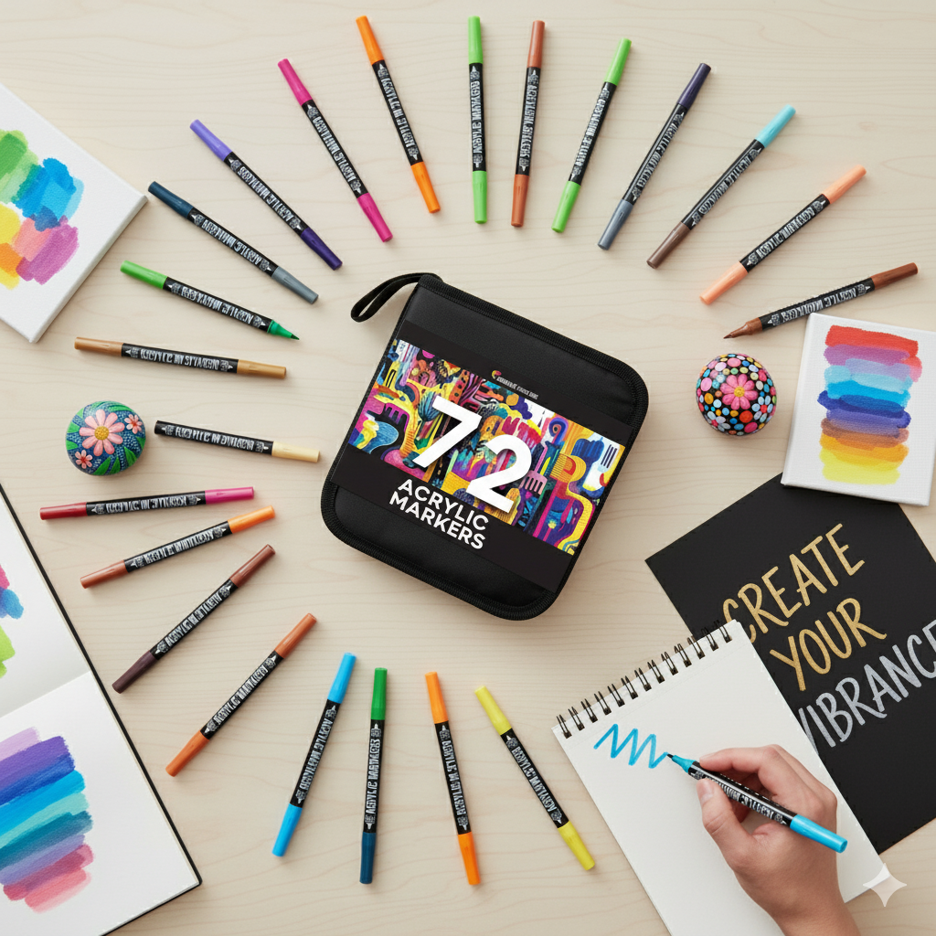 72 Acrylic Markers with Bag