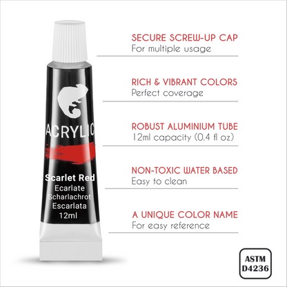 Coffret Peinture Acrylique 34 pièces (12ml)