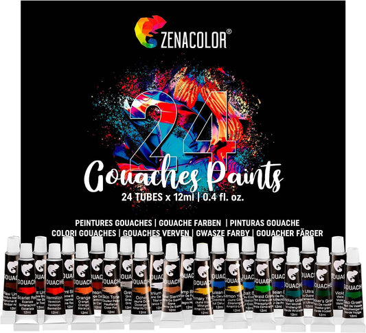 Zenacolor - Kit de Peinture Acrylique (40 pièces) - 24x12ml
