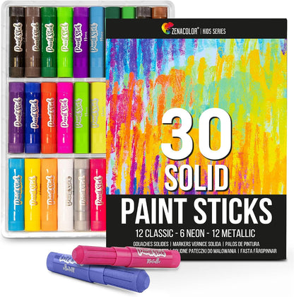 30 barras de pintura gouaches 