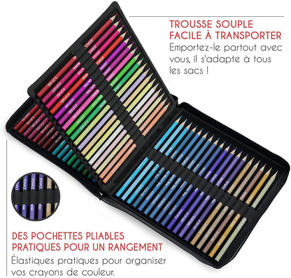 Trousse de 72 Crayons de Couleur Professionnel