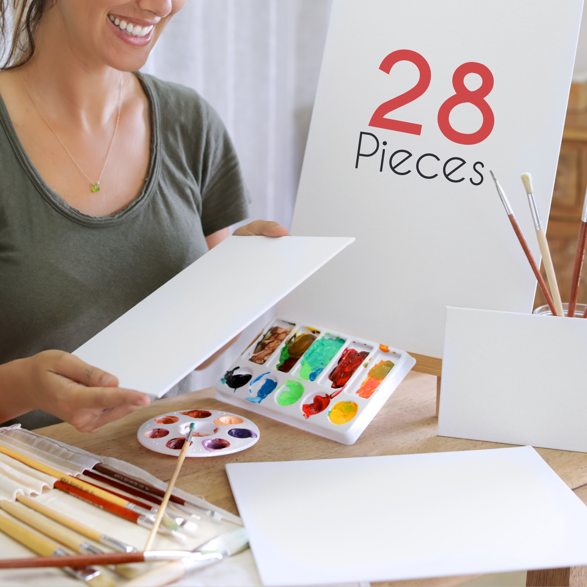 Zenacolor Black Canvas Boards - 8x10 Inch, Pack of 6 for Painting