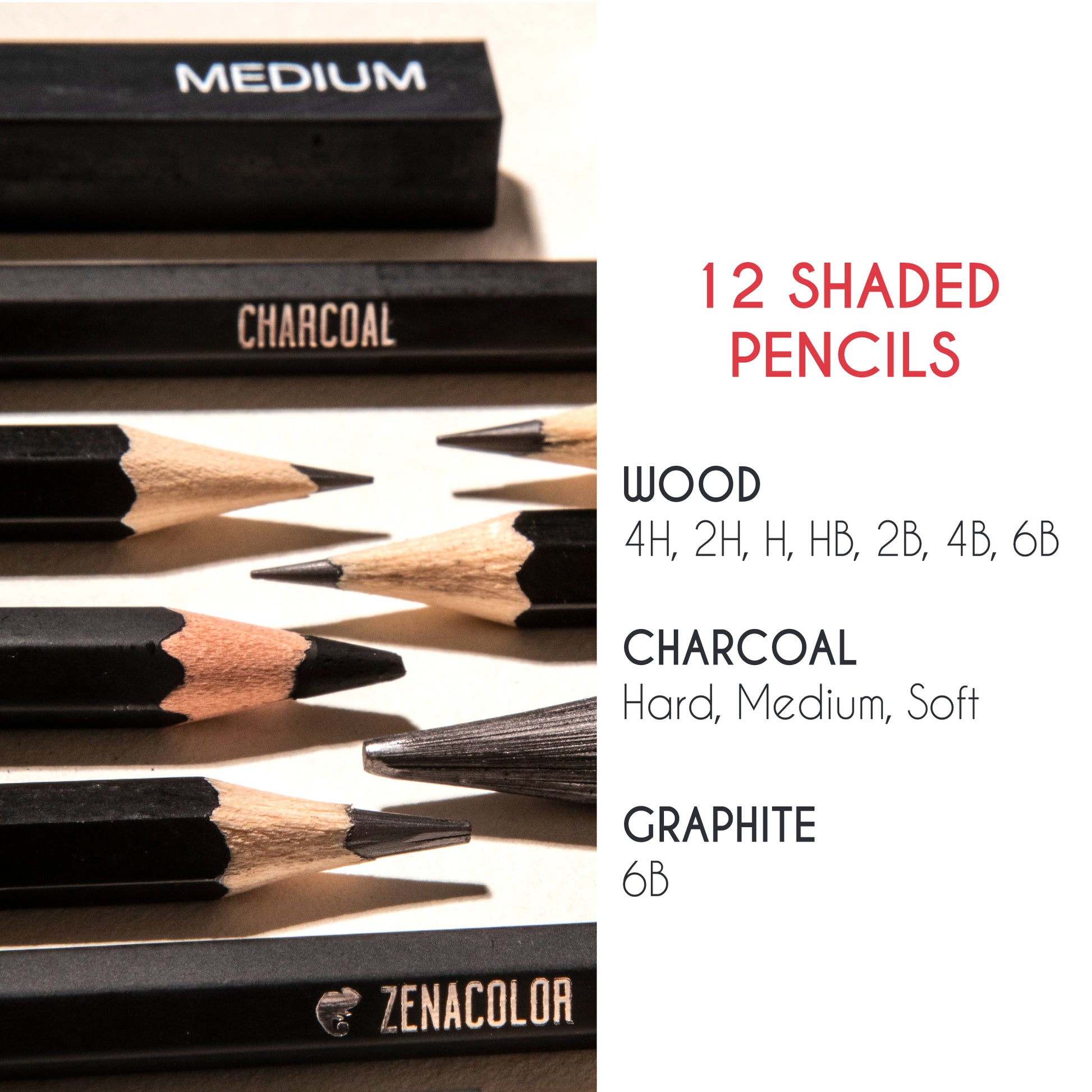  Zenacolor 74 Pack Drawing Set, Pro Art kit include